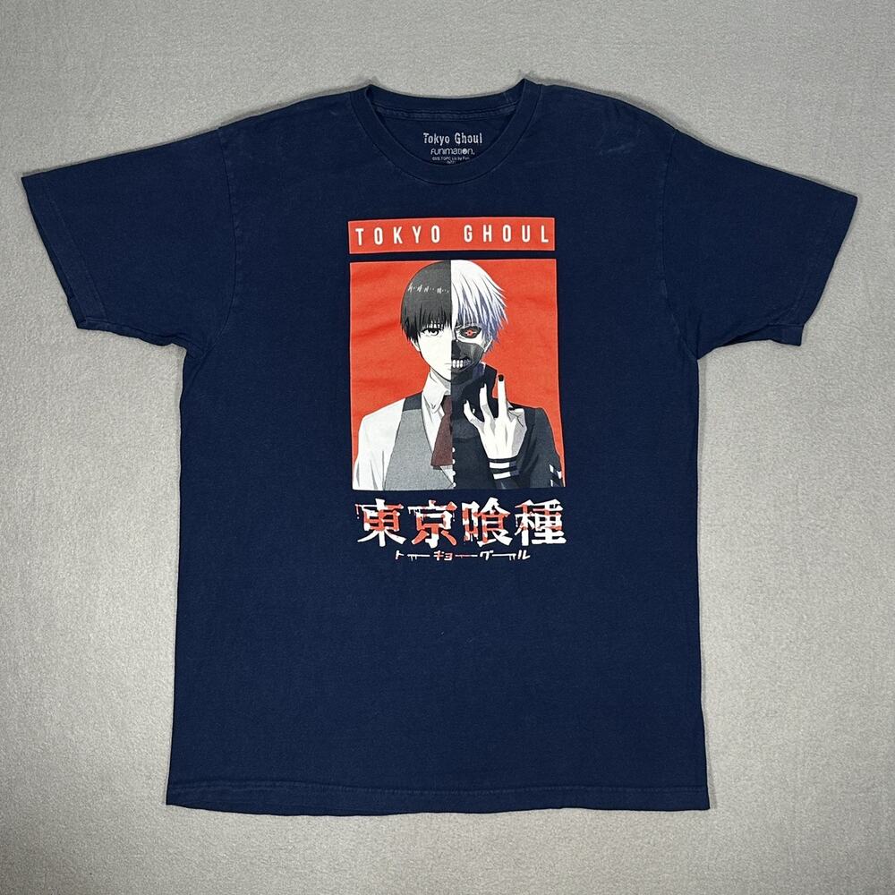 Tokyo Ghoul Funimation Ken Kaneki Graphic Tee Navy Blue Mens Large Anime Shirt